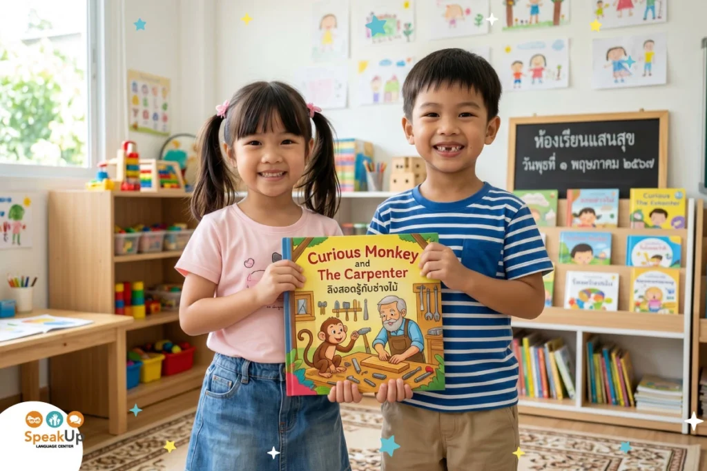 Curious Monkey and The Carpenter (ลิงสอดรู้กับช่างไม้)