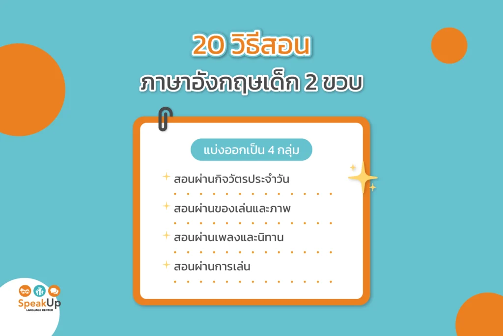 20 วิธีสอนภาษาอังกฤษเด็ก 2 ขวบ